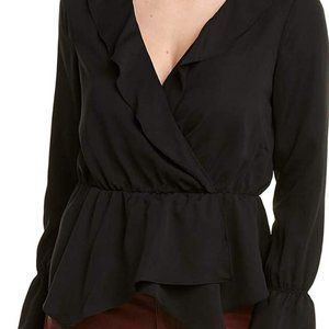 BCBG MAXAZRIA Black Ruffled Peplum size  M